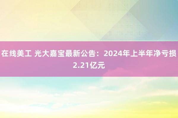 在线美工 光大嘉宝最新公告：2024年上半年净亏损2.21亿元